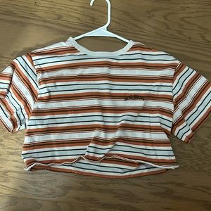 multi colored striped cropped top